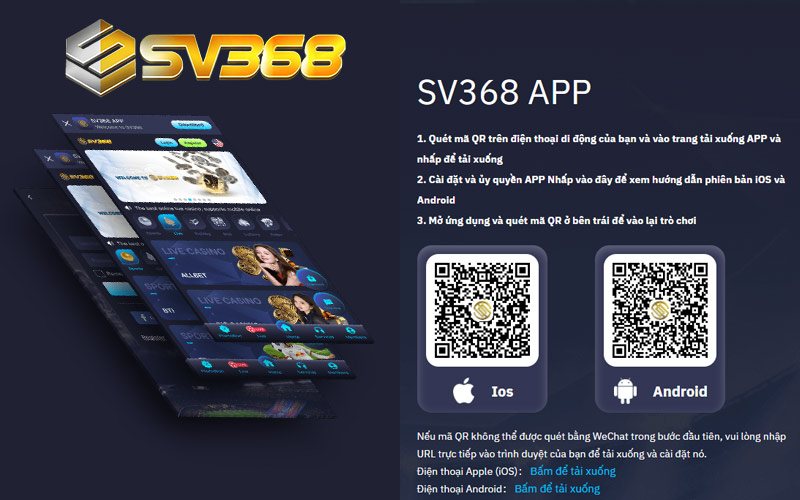 Tải ứng dụng SV368 trải nghiệm cá cược mượt mà